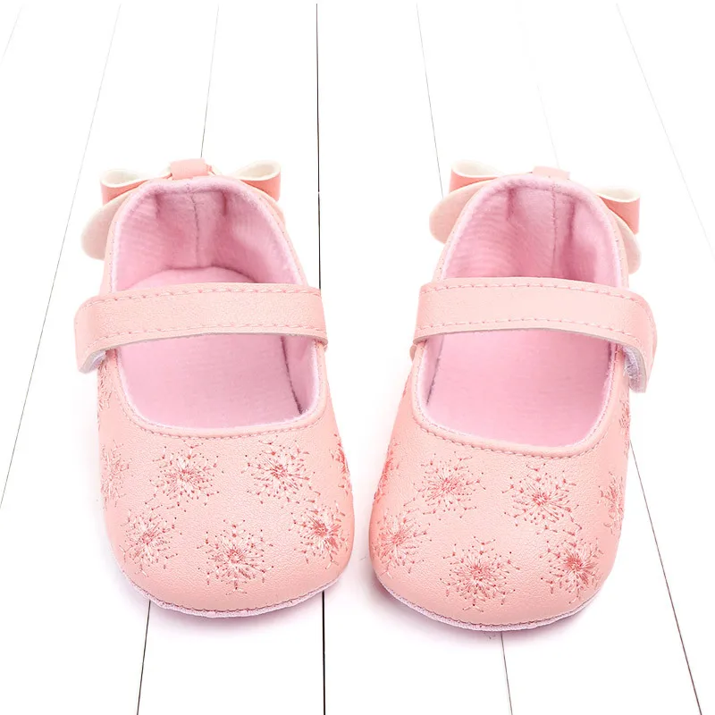 Loozykit для маленьких девочек обувь прекрасная Bowknot вышитые кожи; 4 цвета; нескользящие носки-сникерсы на мягкой подошве для детей ясельного возраста; для детей 0-12 месяцев