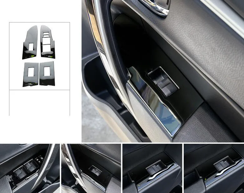 Авто внутренний стеклоподъемник Кнопка отделка для toyota corolla-, нержавеющая сталь, автомобильный Стайлинг