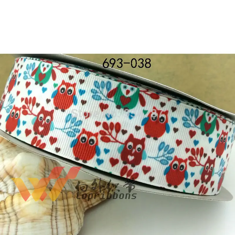 

owl ribbon Freeshipping 1.5" 38mm 50 yards brand ribbon printed grosgrain ribbon 693-038