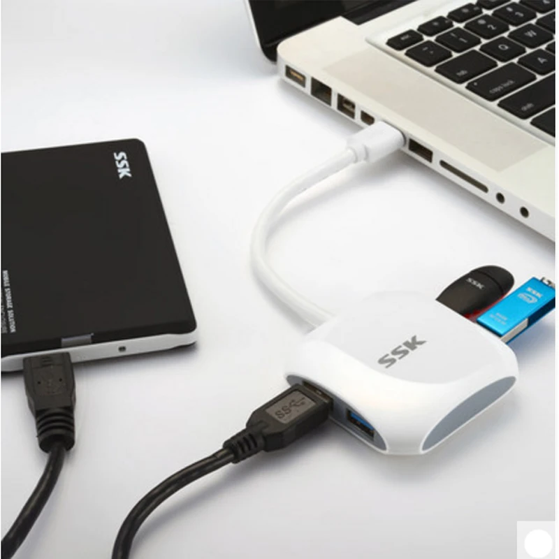 Концентратор Ssk shu300 usb3.0 с четырьмя портами высокоскоростной разветвитель для