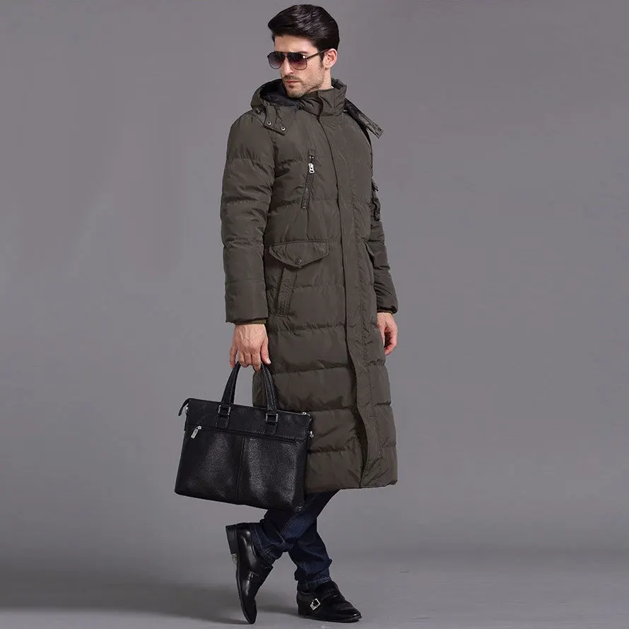 пуховик мужской зимний куртка мужская зима зимняя мужчины Долго Вниз Пальто