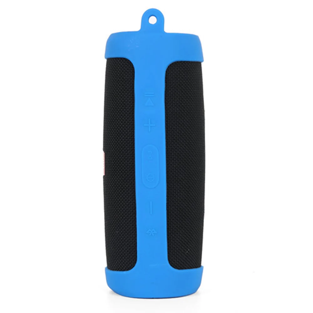 Silicone Blue 2 in 1 Hard EVA Carry Zipper Storage Box Bag+ Soft Silicone Cover Case For Charge 4 Bluetooth Speaker Bag for jbl charge 4 case - Цвет: Silicone Blue