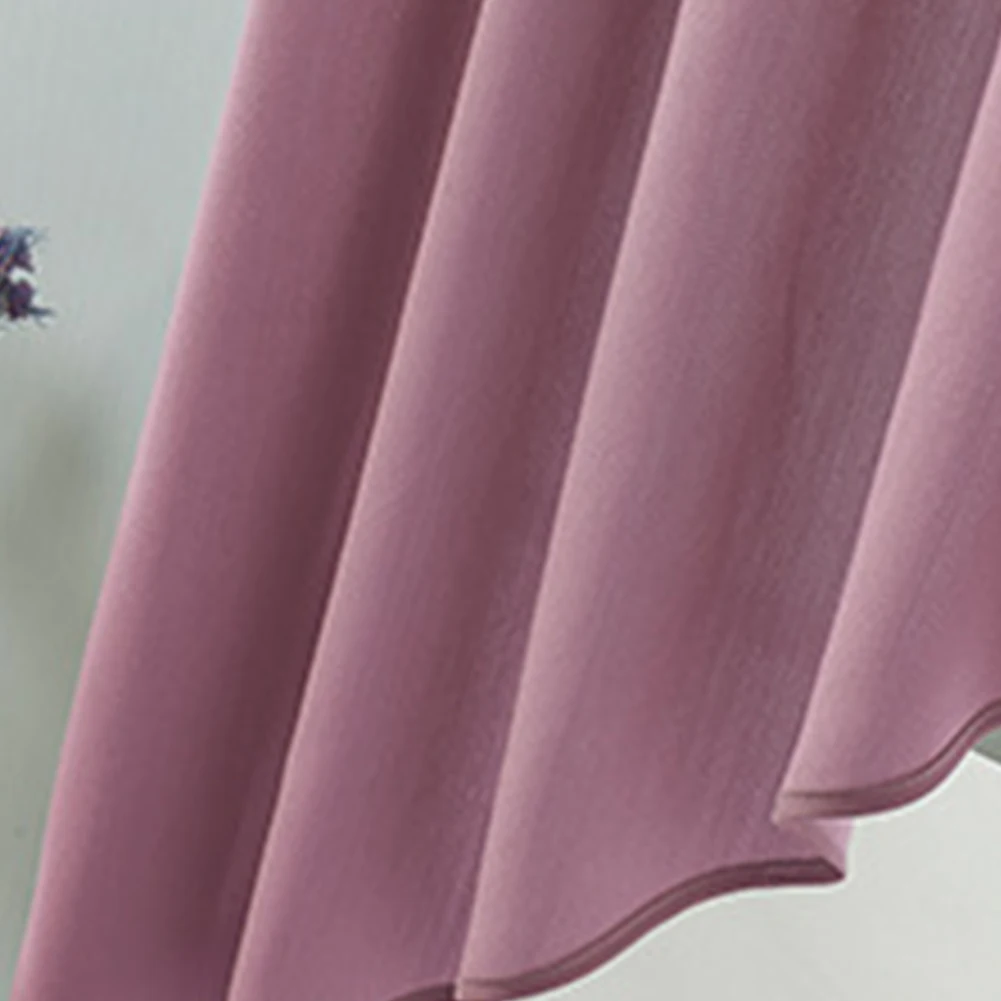 2PCS Polyester Cotton Guestroom Decoration Short Pastoral Solid Elegant Living Room Home Window Triangular Valance Curtains | Дом и сад