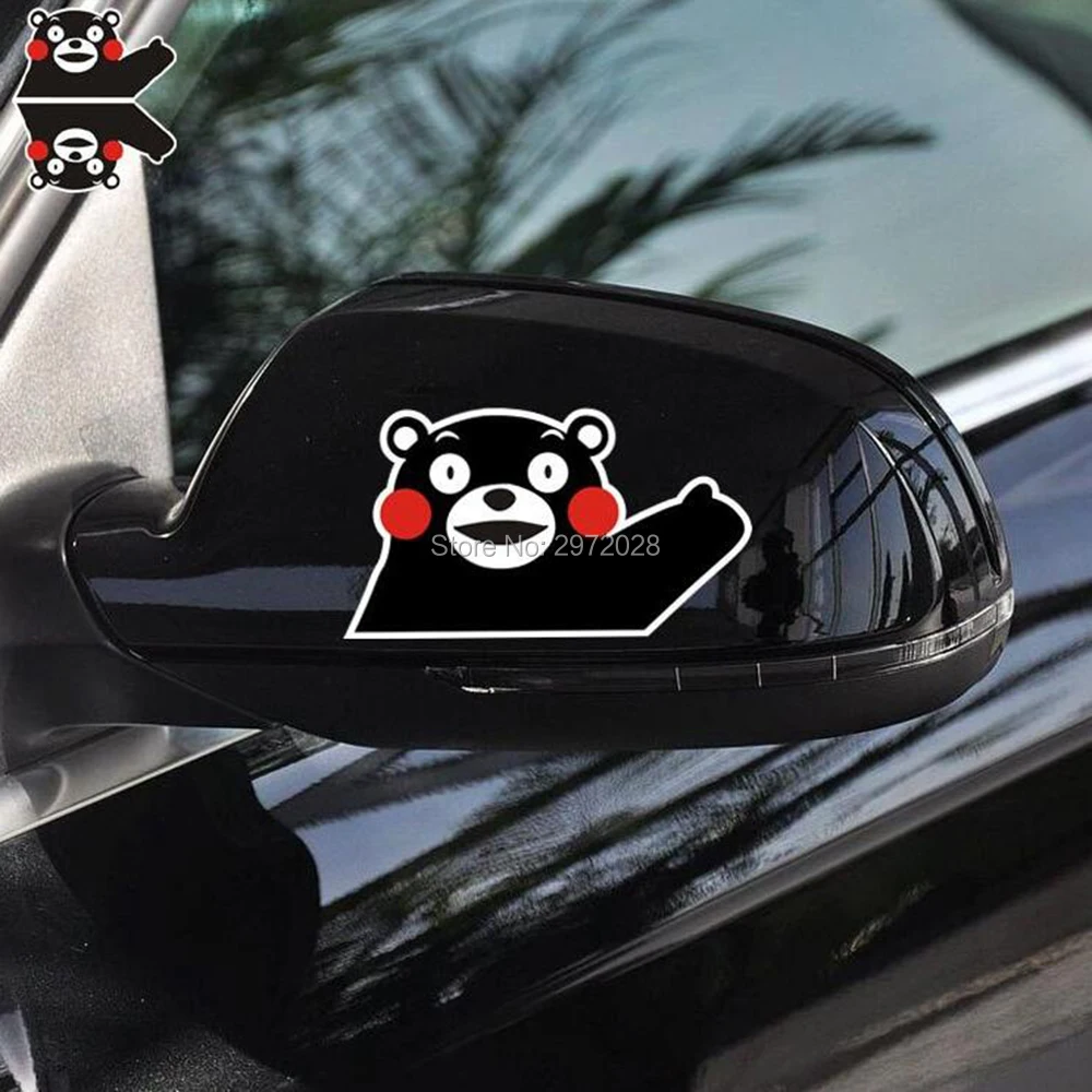 2 х забавных милых медведя Kumamon волнистые наклейки для автомобиля зеркала заднего
