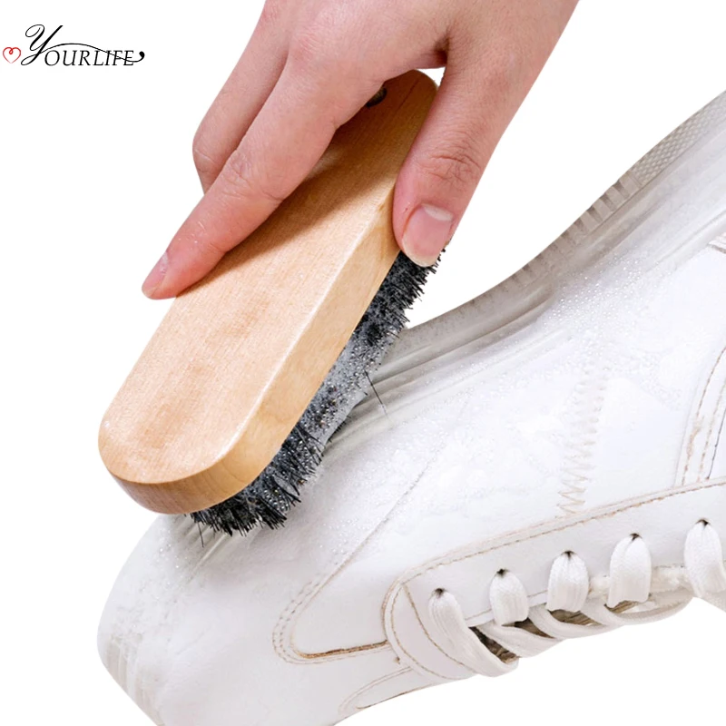 OYOURLIFE многофункциональная деревянная щетка для обуви свиная щетина мягкий