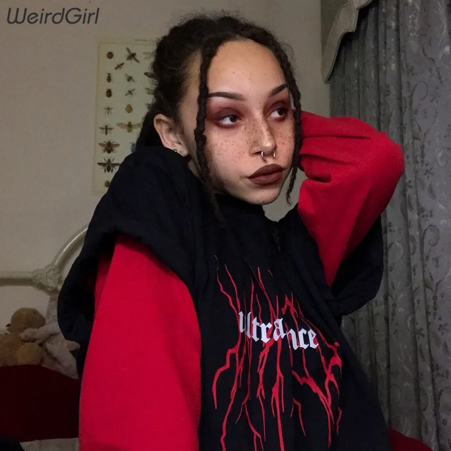 Weirdgirl, женские футболки, модные, повседневные, с буквенным принтом, футболка с круглым вырезом, короткий рукав, femme, полная длина, топы для девочек, летние, свободные, Новинка