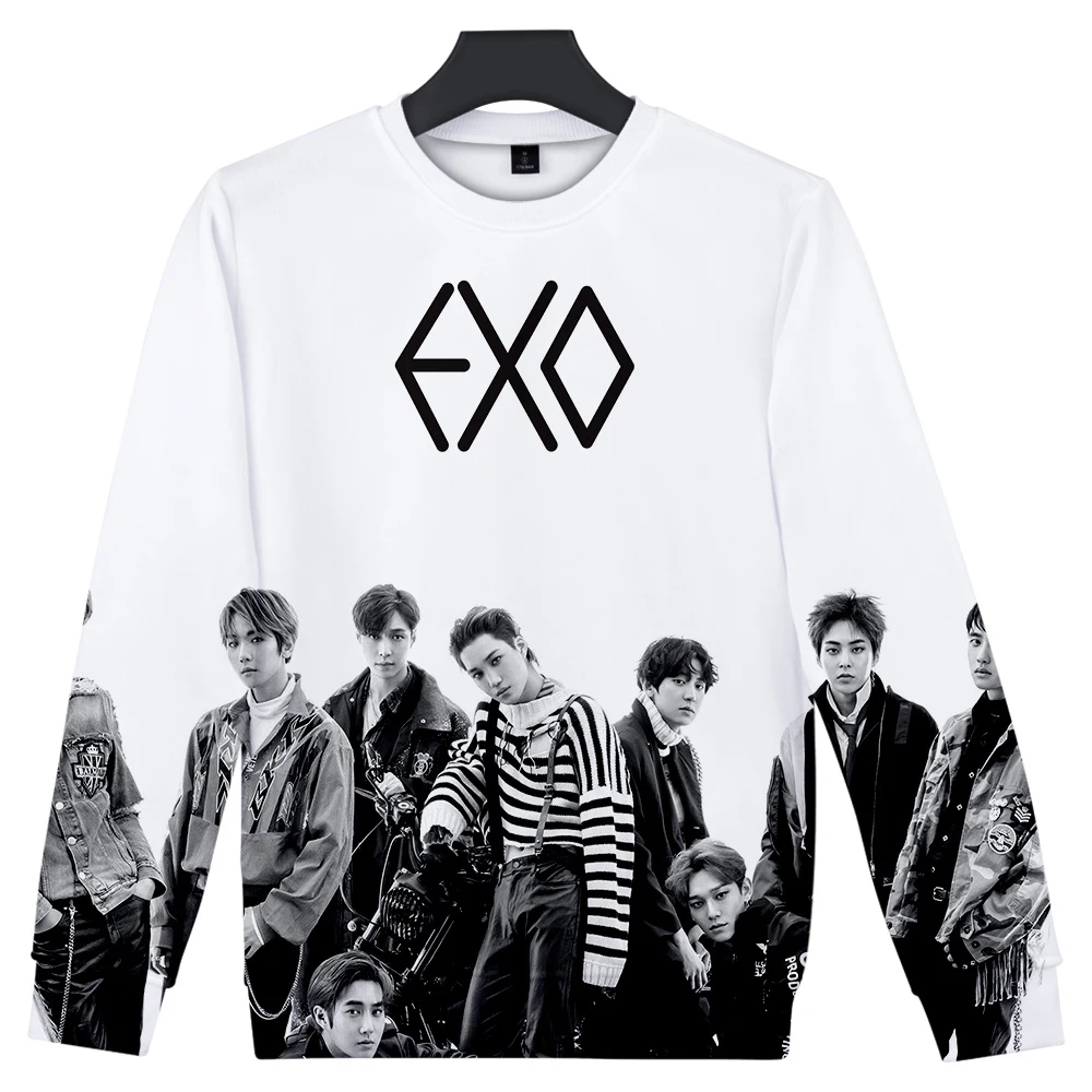 Свитшот EXO Love Shot с 3D принтом и круглым вырезом для мужчин женщин мода 2019 года