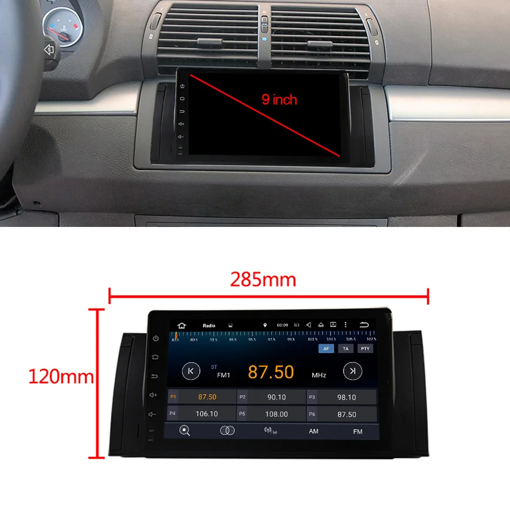 Eunavi Восьмиядерный 9 дюймов Android 0 1 Din автомобильный ПК радио gps Navi Стерео для BMW E53 E39