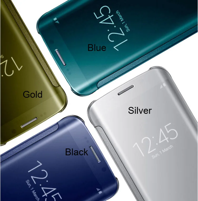Пленка для экрана с четким изображением для samsung Galaxy S6 edge Plus/s7/s7 edge зеркало Экран кожаный откидной Чехол Para протектор интеллектуальный чип