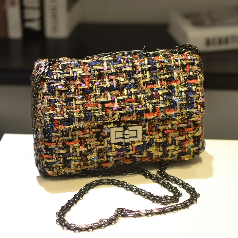 

Trendy Mini Weaving Crochet Handbag Travel Crossbody Knitting Wool Yarn Positivo BTrendy ag Woman Single Shoulder Messenger Bags