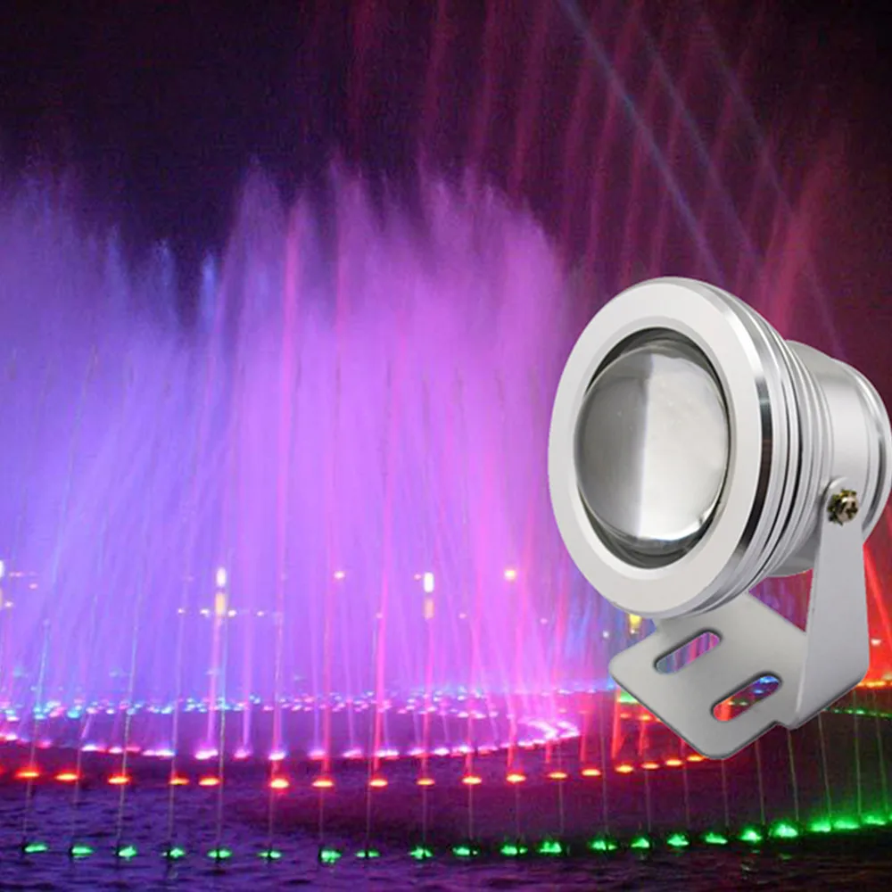 Светодиодсветодиодный подводная лампа IP67 12 цветов 1000 лм 10 Вт RGB Освещение для - Фото №1