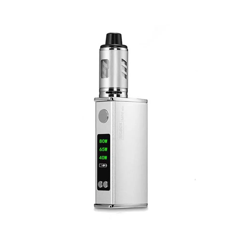 Silver Электронная сигарета BIGBOX 80 Вт регулируемый Vape Mod Box Kit 2200 мАч батарея 3 мл бак 0.5ом распылитель катушки дыма испаритель - Цвет: Silver
