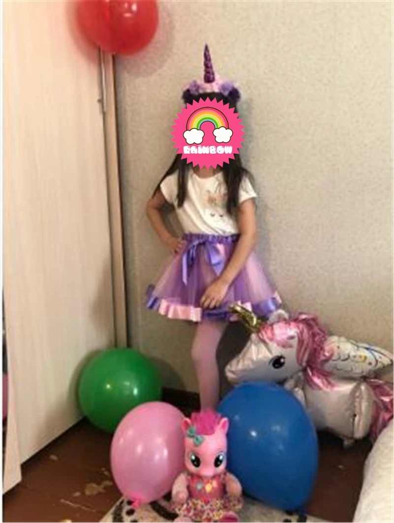 LILIGIRL повязка на голову "Единорог" Юбка-пачка принцессы Одежда для маленьких девочек с радугой детская праздничная одежда для детей юбки для девочек детское бальное платье