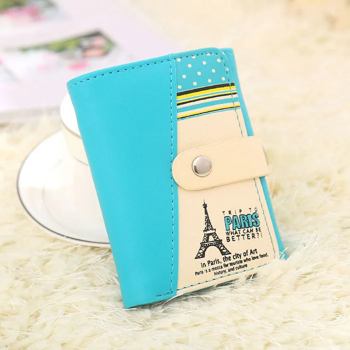 Для женщин кошелек с коротким рукавом на застежке для девушек кошельки карт