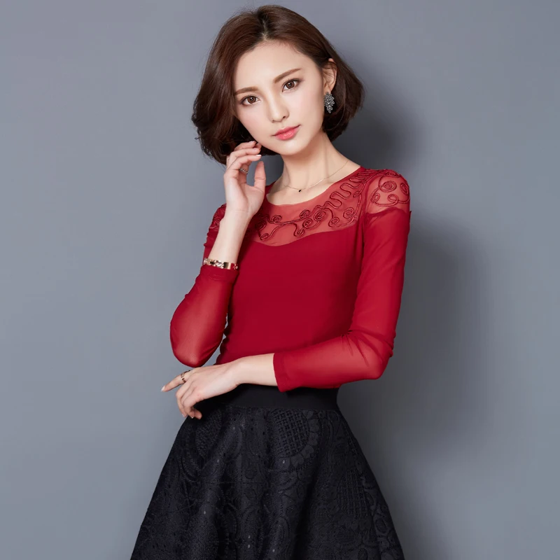 Женская блузка с вышивкой рубашка 2018 Весна Лето Новая модная женская