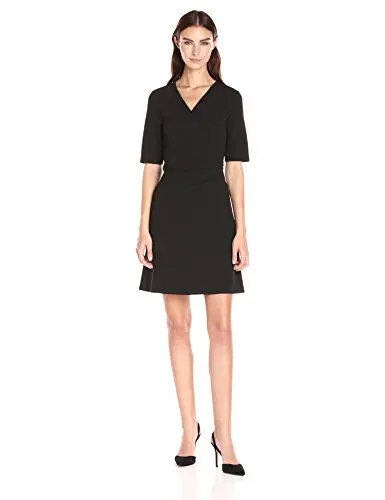 Женское Короткое платье трапеция с V образным вырезом облегающее запахом и