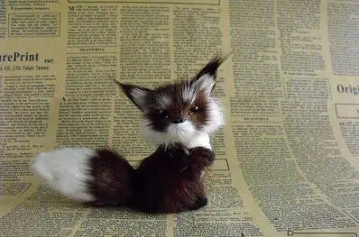 Мини 12x8 см темно коричневая модель с изображением лисы полиэтиленовые и меховые