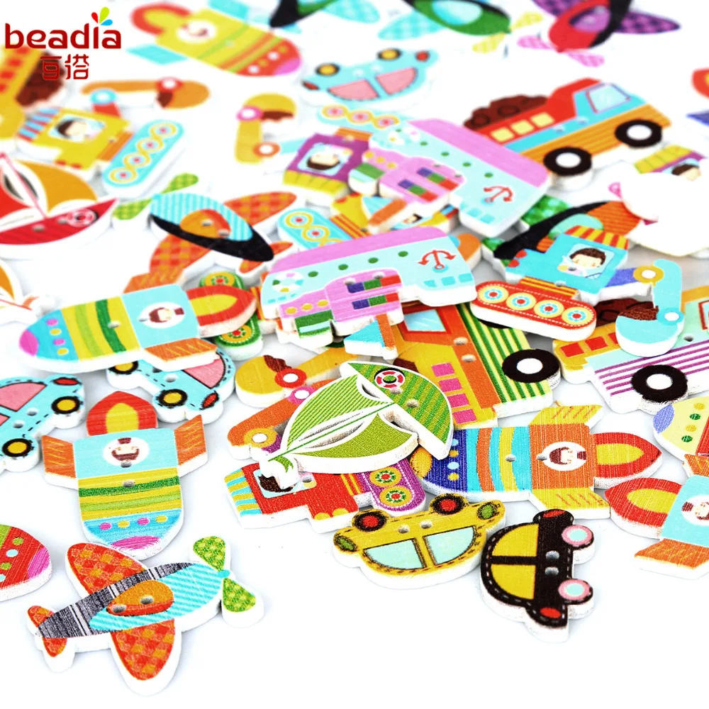 Разноцветные декоративные кнопки для шитья по дереву 50 шт./лот разные на два