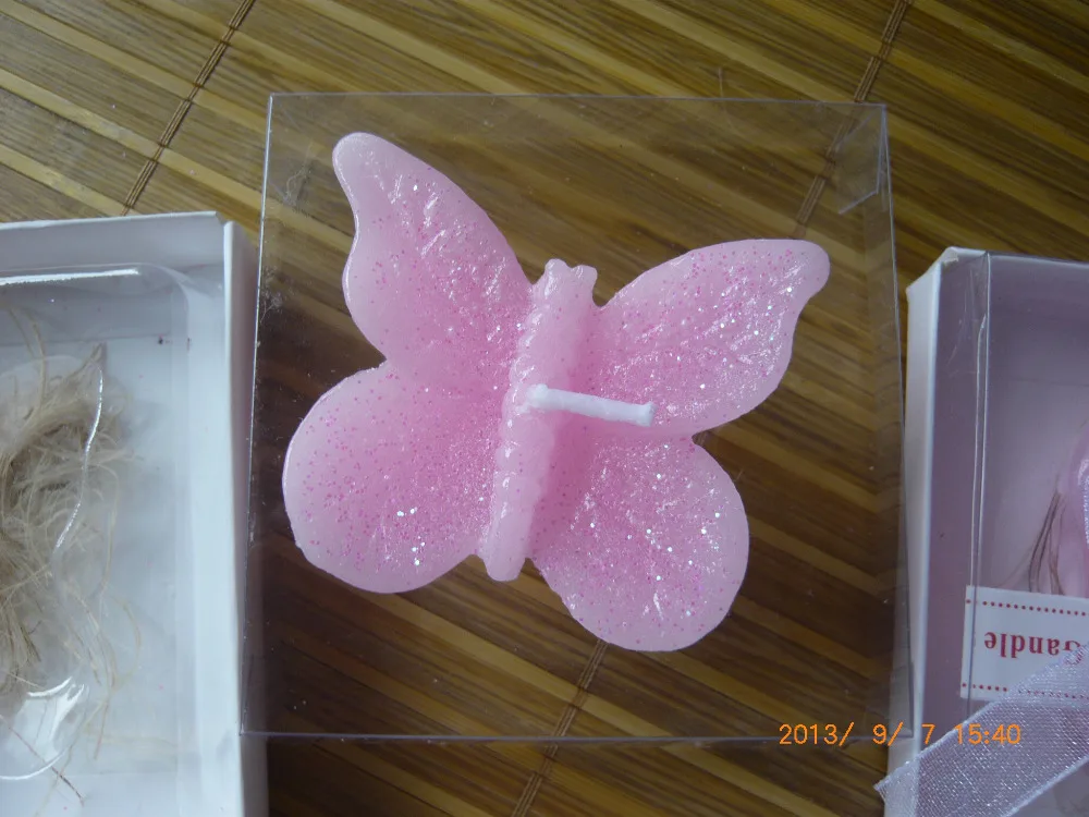 

wedding candle favor--Pink butterfly candle Baby shower birthday party favors gifts 100pcs/lot