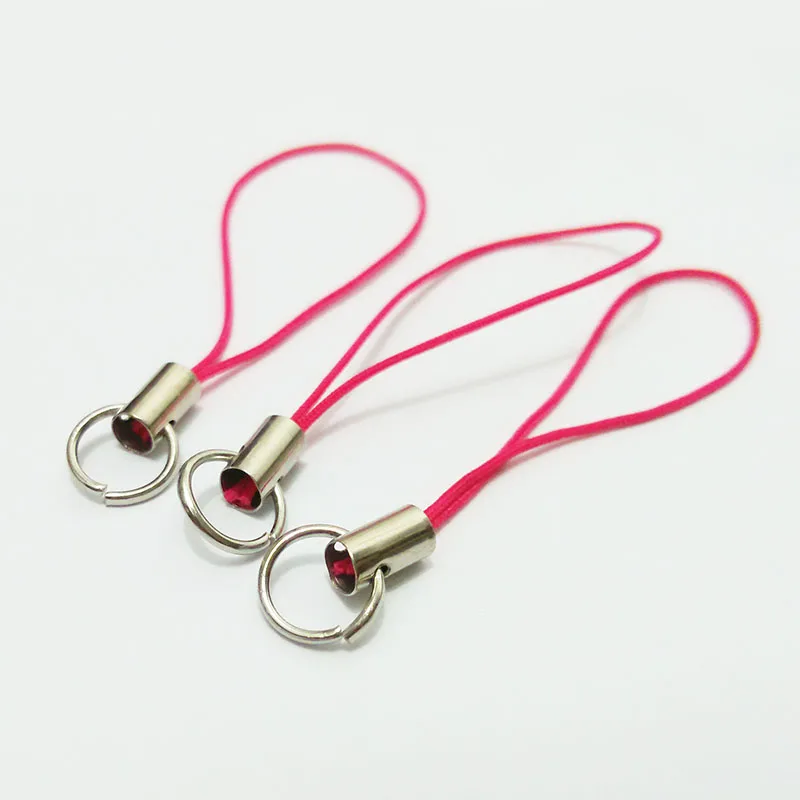 rose red Stenya, чехол для мобильного телефона, ремешок Лариат, прыгающие кольца, застежка, шнур для сотового телефона, веревка, брелок, талисманы, поиск подарка, соединительное кольцо - Цвет: rose red