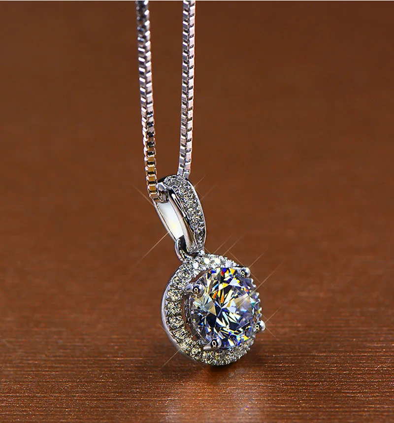 Ювелирные изделия 18 K золото moissanite алмаз ожерелье свадебные подарки HI003