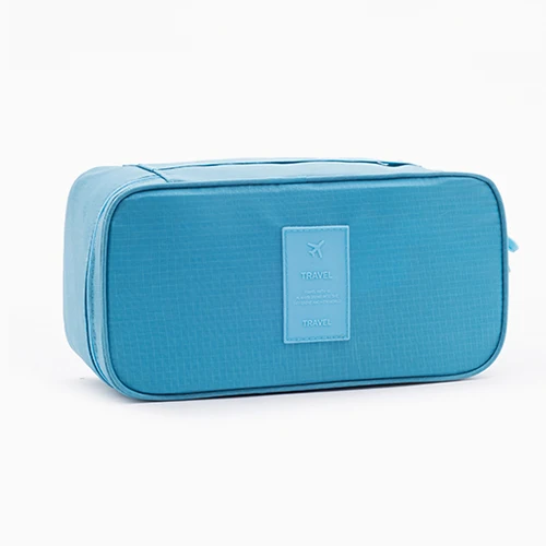 light blue Модные Портативные коробки для одежды, нижнее белье, бюстгальтер, нейлоновые водонепроницаемые упаковочные ящики, органайзер для макияжа, косметички, дорожные сумки - Цвет: light blue