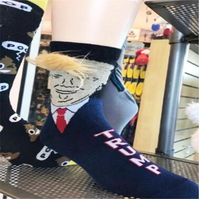 Женский президент Дональд Трамп с поддельными волосами гребень Crew носки от Gumball