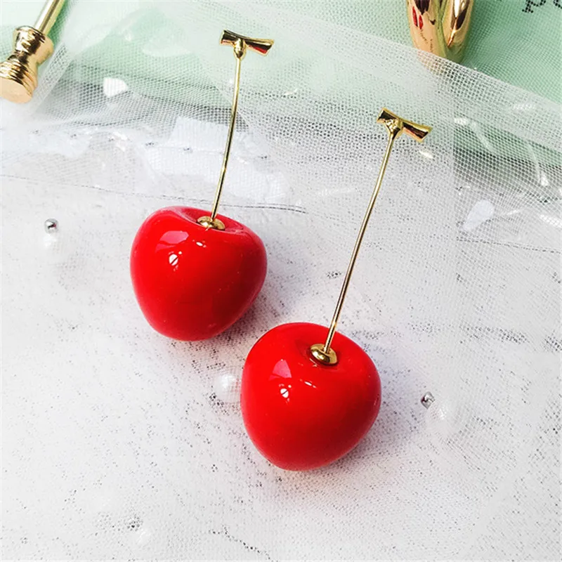 Новый ZA себе ювелирные изделия Brincos смолы милый/Романтический круглый Cherry серьги