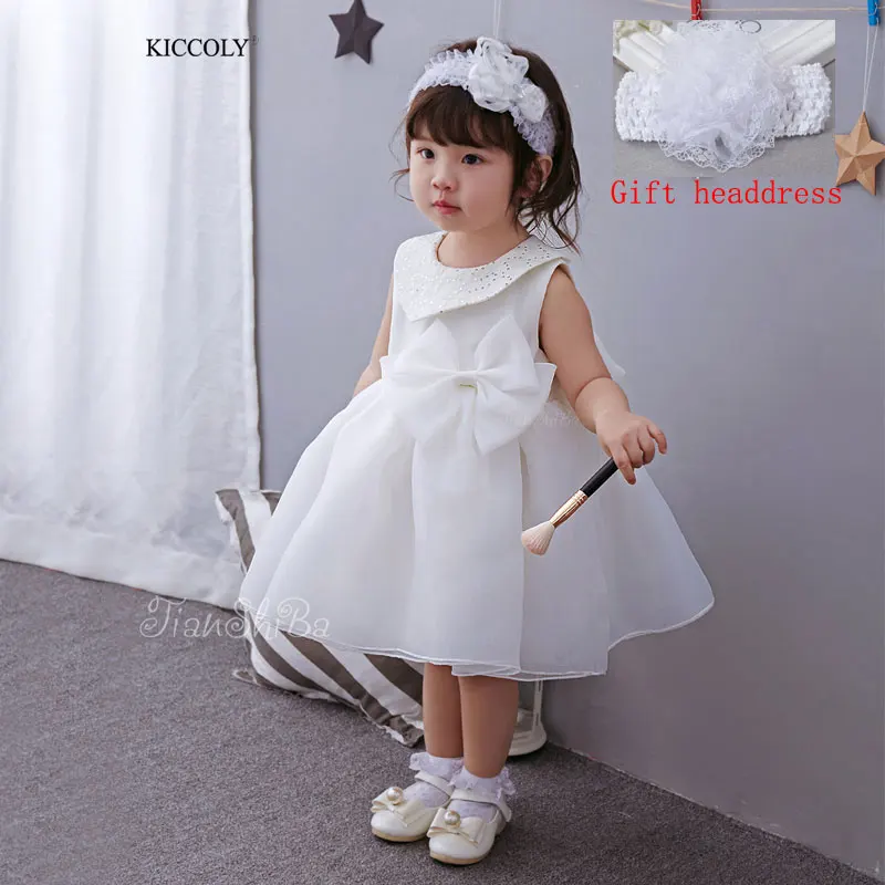 Baby girl dress Christening Gown 1 year birthday white wedding Baptism cute roupas bebe vestido infantil para festa | Детская одежда и