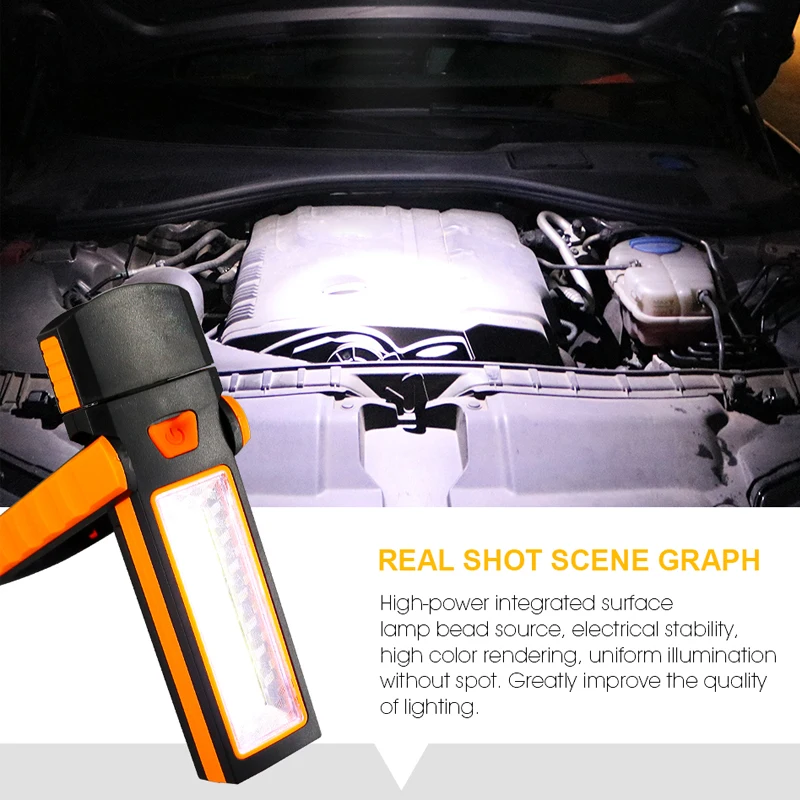 1PCS Adjustable COB LED Work Light Inspection Lamp Hand Torch Magnetic Camping Tent Lantern With Hook Magnet | Автомобили и