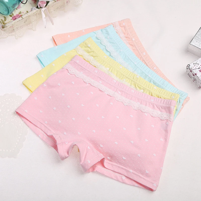 1 шт./лот хлопковые дышащие трусы боксеры ярких цветов в горошек для девочек