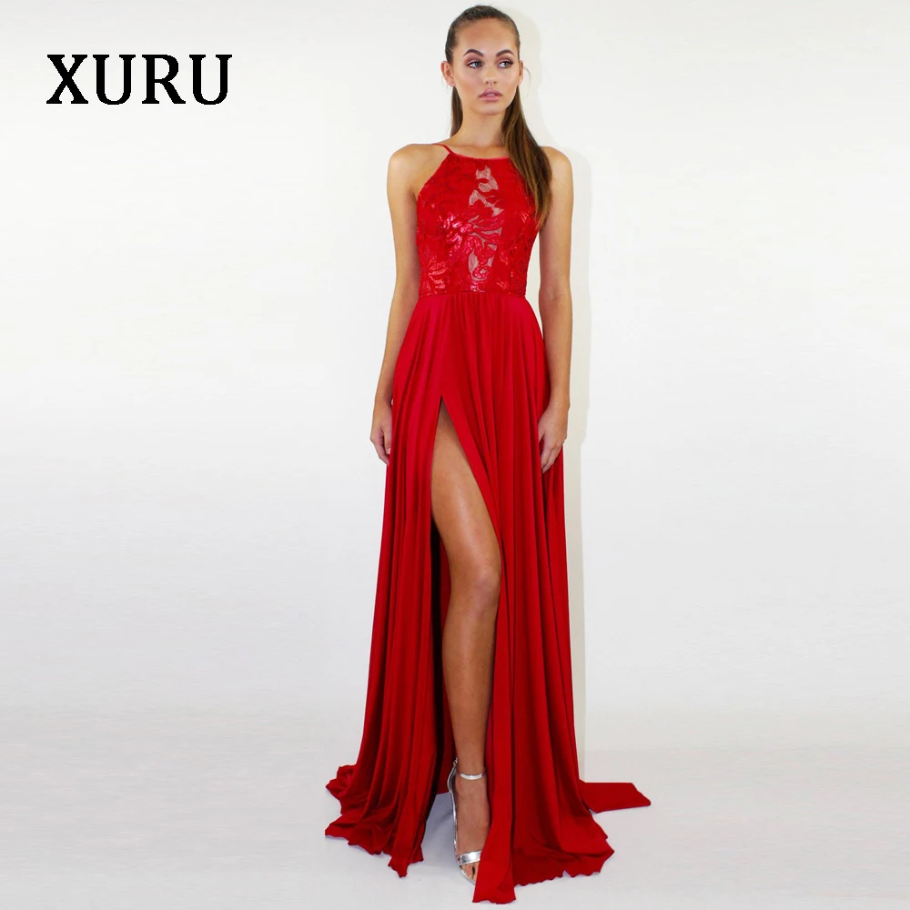 XURU роскошные новые модные кружевные платья сексуальные вечерние платья без рукавов Соборное платье невесты элегантное белое платье с блестками женская одежда