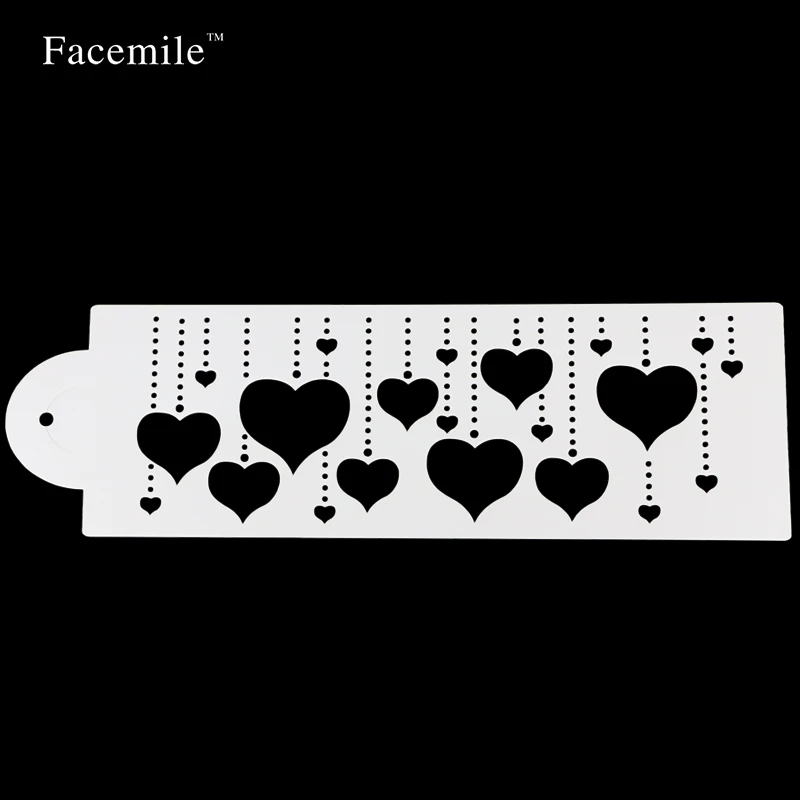 Подвесной трафарет в форме сердца для торта боковой украшения искусственная