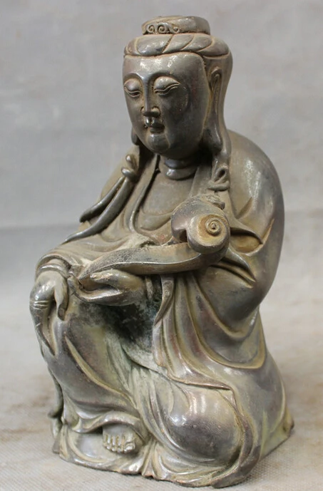 Песня voge gem S3043 Китайская классическая медная бронза RuYi Kwan-yin статуя Бодхисаттвы