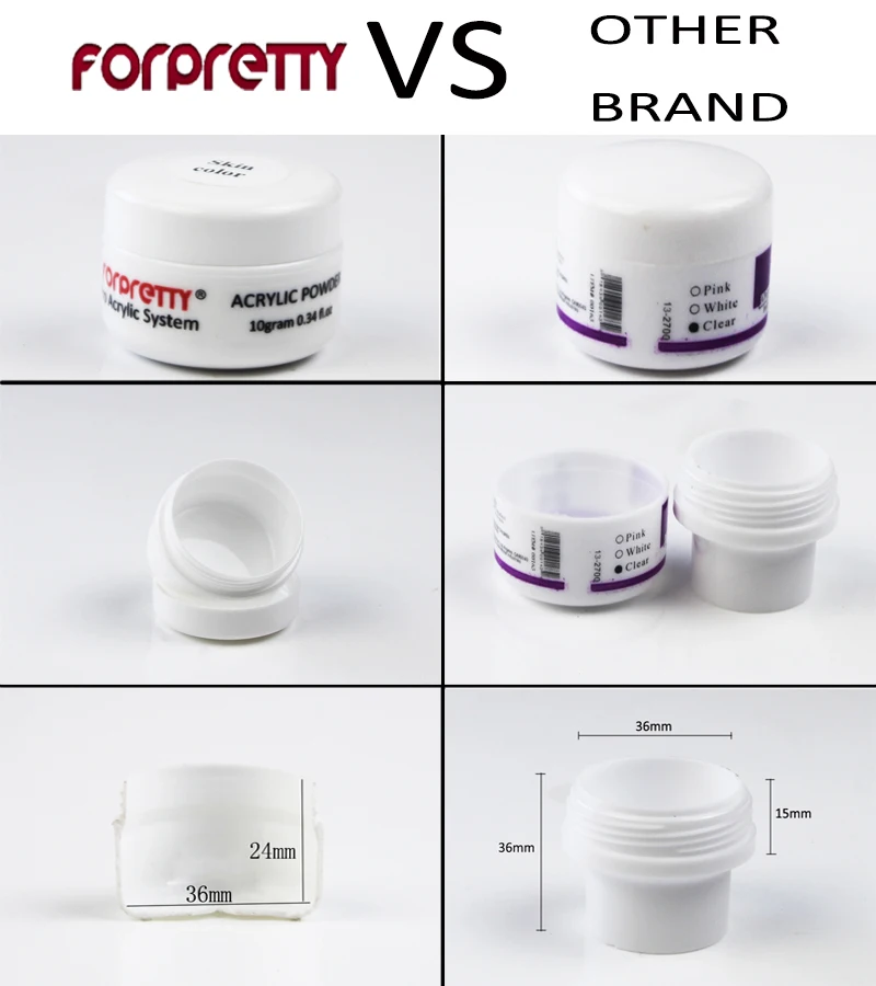 Акрил ic порошок forpretty ногтей Акрил гель Чистый белый розовый 10g/горшок Unha, переводятся на ногти при помощи Acrilico полимерный маникюр ногтей советы Акрил ique акрил