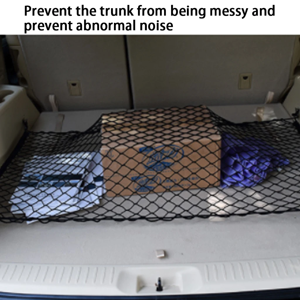 Эластичные прочные нейлоновые автомобильные сетки-держатели в багажник 120x70 см грузовой органайзер для хранения в багаже сетчатая сетка с крючками для автомобиля фургон пикап SUV MPV