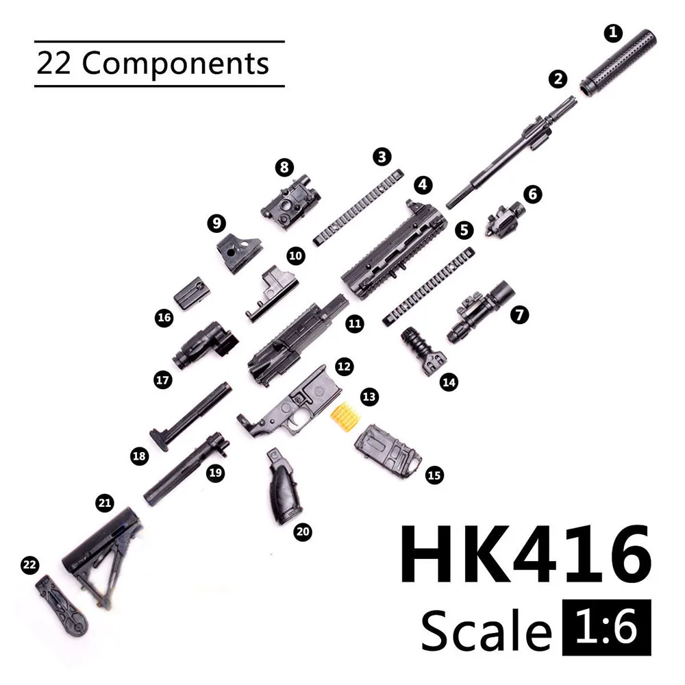 1/6 масштаб 4D HK416 AK74 MG62 MSR снайперская винтовка сборка пистолет модель головоломка строительные кирпичи пистолет оружие для фигурки