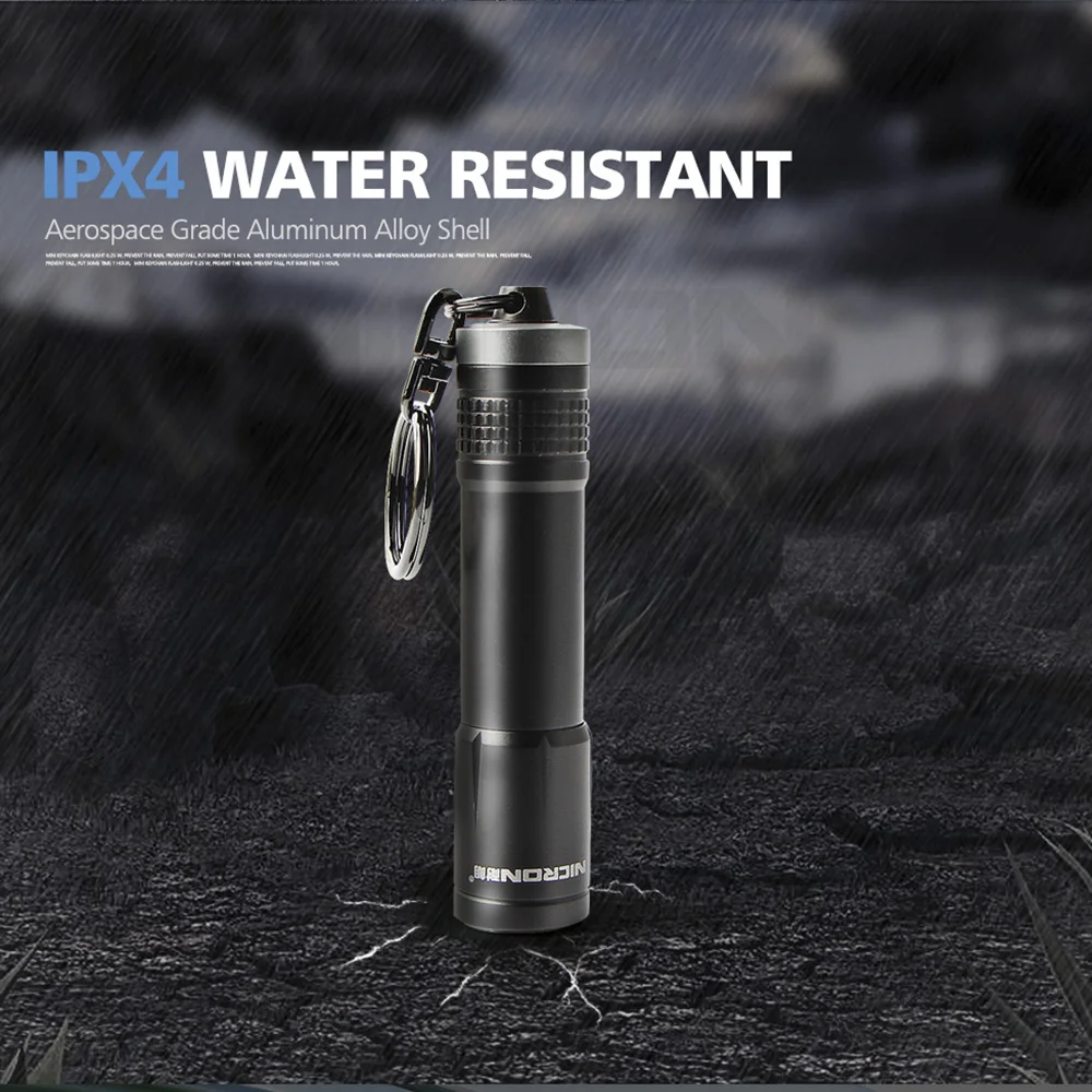 NICRON 0 5 Вт 20 лм светодиодный водонепроницаемый IPX4 1xAAA мини брелок фонарик 24 м