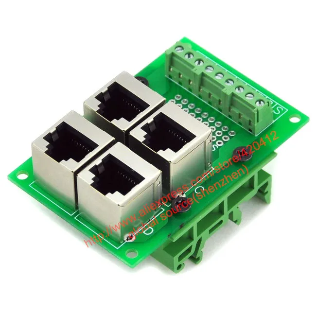 RJ45 8P8C breakout board 4 способа с din рейкой Монтажная стопа и панельная стопа|board board|board