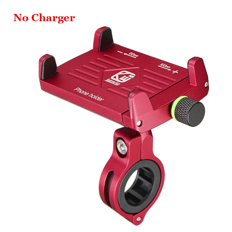 Not charge - Red ARVIN мотоциклетный алюминиевый держатель для телефона с USB зарядным устройством, мото руль, зарядный кронштейн, подставка для 3-6,2 дюймов, крепление для мобильного телефона - Цвет: Not charge - Red