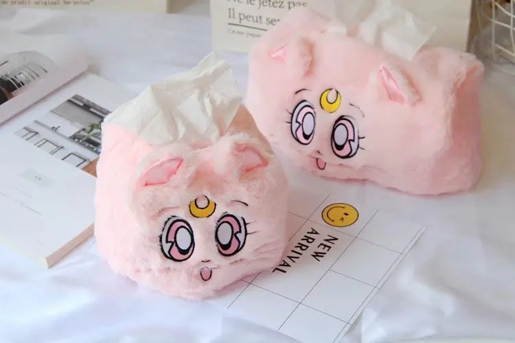 IVYYE Sailor Moon Cat Аниме, плюшевая ткани Коробки дома Бумага крышка украшения салфетка с героями мультфильмов держатель Автомобильный карман коробка унисекс для девочек; Новинка