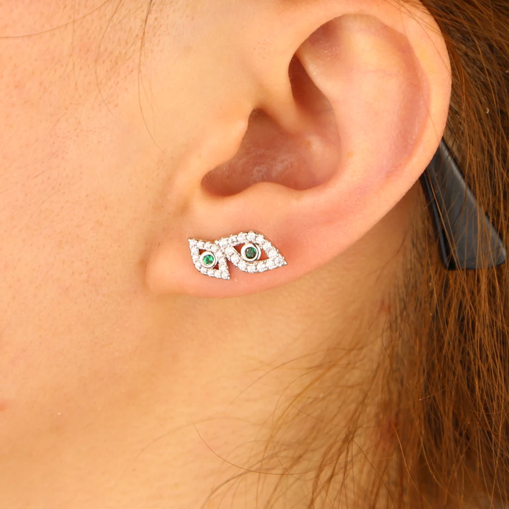 Новые крошечные глаз маленькими заклепками Cz чистым цирконием Турецкий Дурной