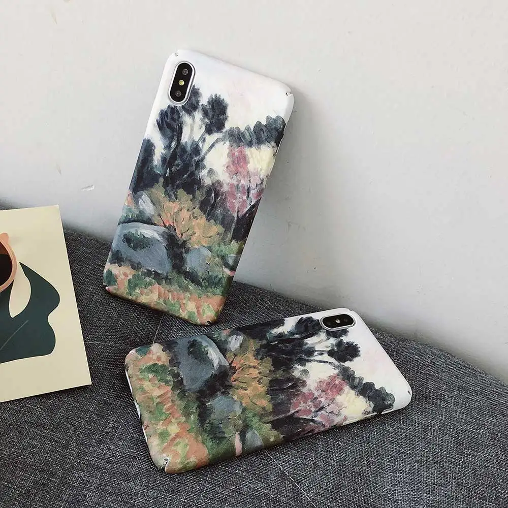 Винтажный чехол Boucho для iphone XS MAX XR X разноцветный с цветочным рисунком и чернилами