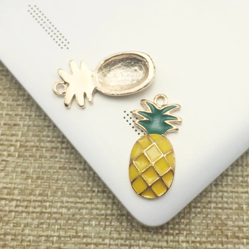 50 шт. кулон с ананасом Стразы шармы Ювелирные изделия искусство зажим для волос