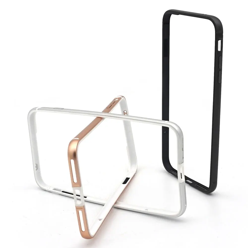 Portefeuille Bumper Case For iPhone 8 Protective Aluminum TPU Silicone Hybrid Frame for Apple 7 Plus Metal Coque |