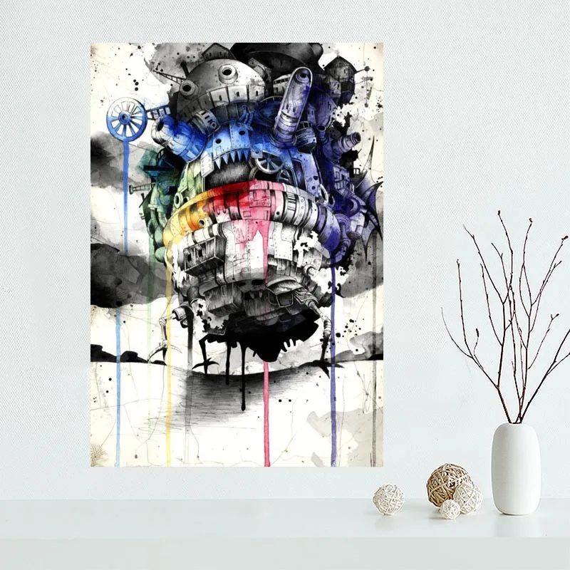 Горячая Распродажа пользовательские Ходячий замок Холст плакат украшение дома