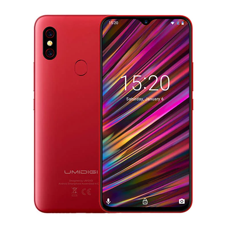 Red UMIDIGI F1 6,", дроп FHD Helio P60 AI, смартфон на Android 9,0, 4 Гб ОЗУ, 128 Гб ПЗУ, 5150 мАч, мобильный телефон, NFC, 16 МП, 4G, мобильные телефоны - Цвет: Red