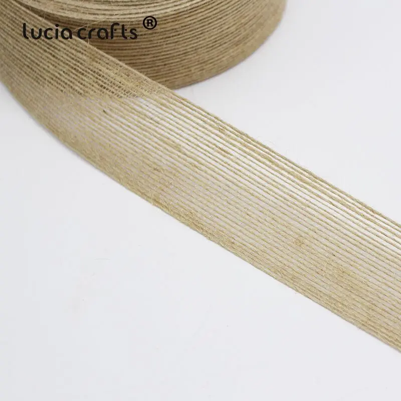 Style 6 3.8cm 2 ярда натуральный цвет Мешковина Hessian лента пеньковая кружевная отделка джут DIY винтажная Свадебная вечеринка Праздничная упаковка украшения поставки V0804 - Цвет: Style 6 3.8cm