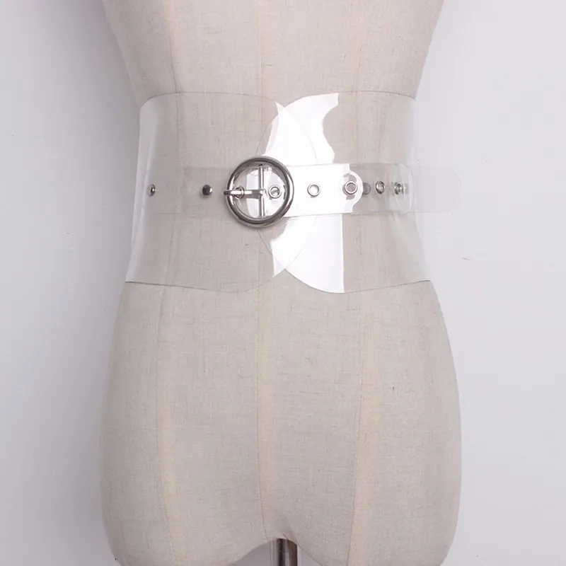 TWOTWINSTYLE лента из ПВХ женская летняя прозрачная Высокая талия широкий пояс-ремень