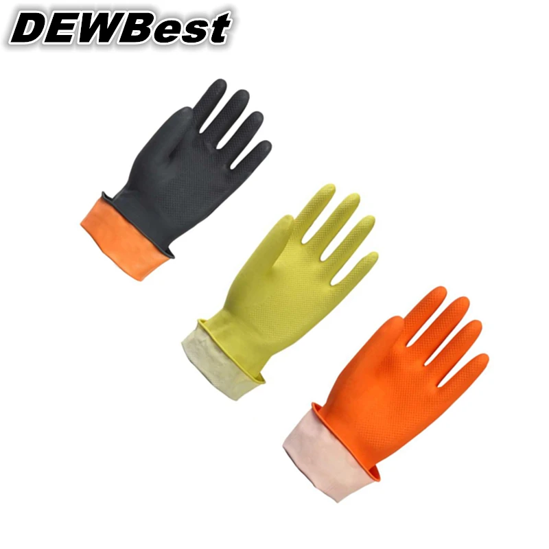 Резиновые латексные длинные перчатки для мытья посуды бытовые кухонные |